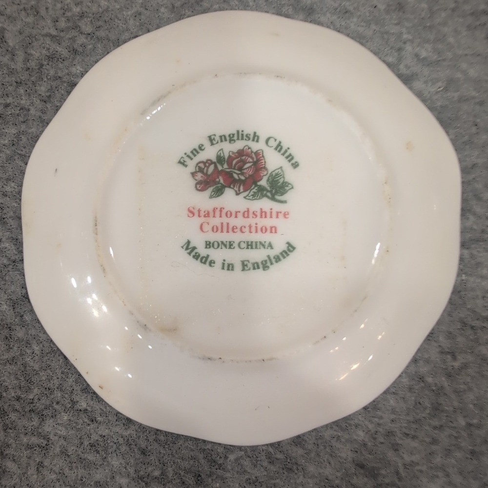 Staffordshire Collection Bone China Trinket Dish England Mother Child 2.75" - Picture 3 of 3